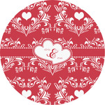 Heart Damask Multipurpose Round Labels - 2" (Personalized)