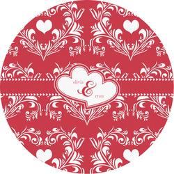 Heart Damask Multipurpose Round Labels - 2" (Personalized)