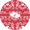 Heart Damask 2" Multipurpose Round Labels - Single Sticker