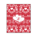 Heart Damask Wood Print - 20x24 (Personalized)