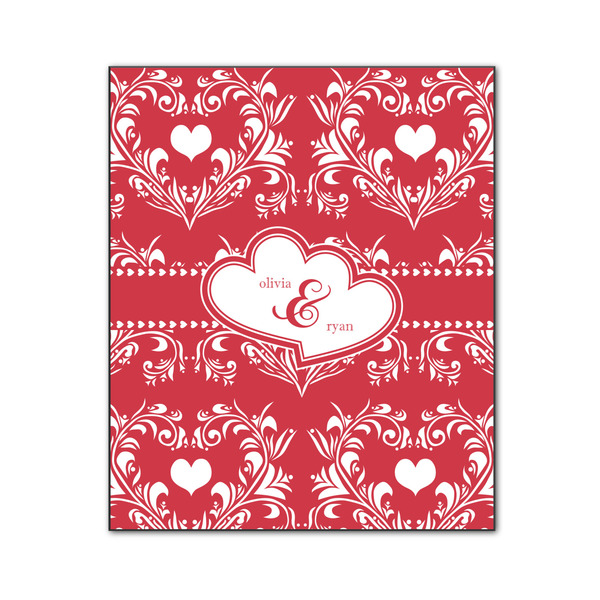 Custom Heart Damask Wood Print - 20x24 (Personalized)