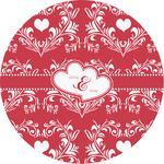 Heart Damask Multipurpose Round Labels - 3" (Personalized)