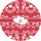 Heart Damask 3" Multipurpose Round Labels - Single Sticker