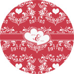 Heart Damask Multipurpose Round Labels - 5" (Personalized)