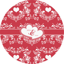 Heart Damask Multipurpose Round Labels - 5" (Personalized)