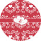 Heart Damask 5" Multipurpose Round Label - Single Sticker