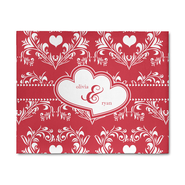 Custom Heart Damask 8' x 10' Patio Rug (Personalized)