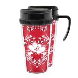 Heart Damask Acrylic Travel Mug (Personalized)