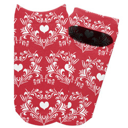 Heart Damask Adult Ankle Socks