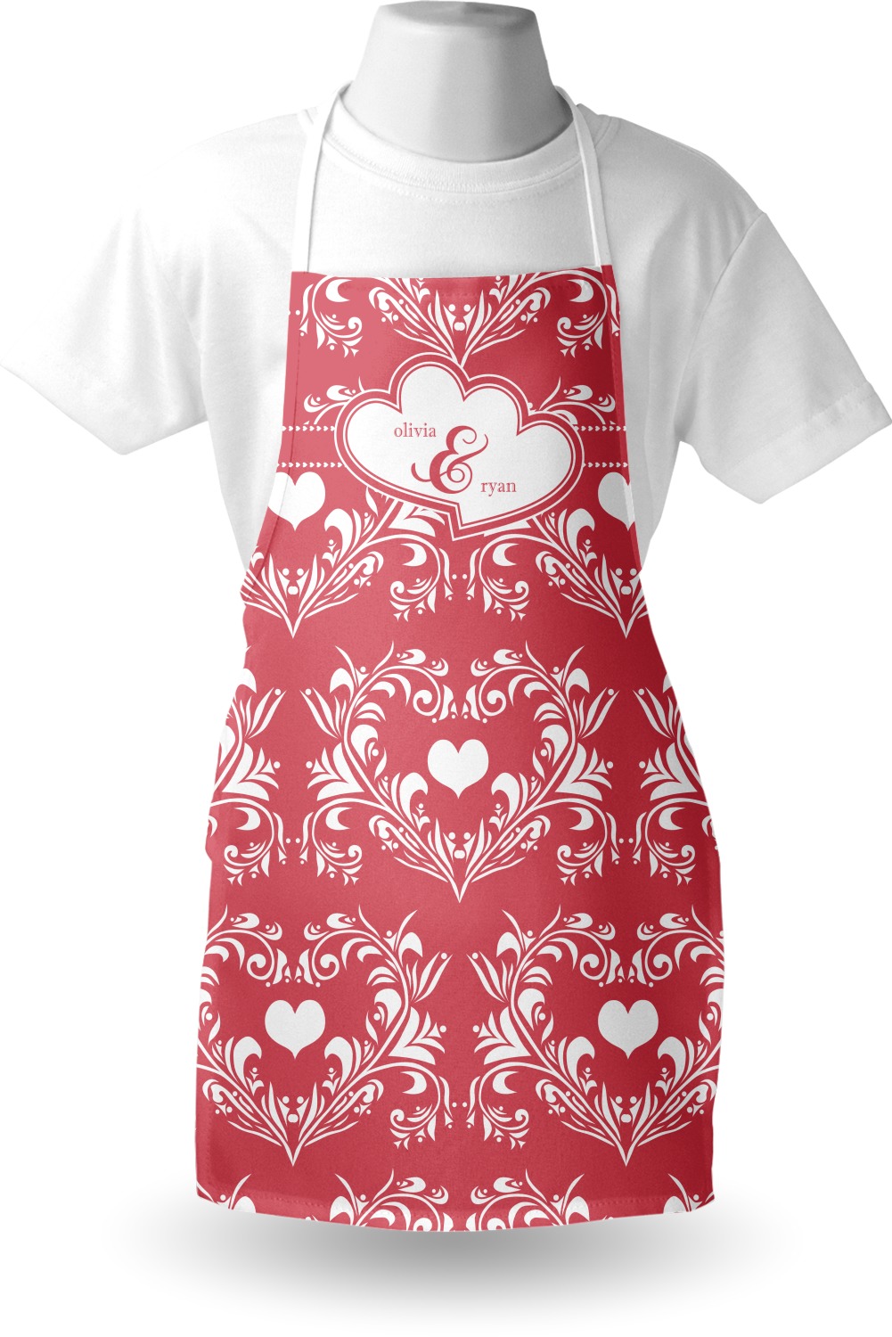 Heart Damask Apron (Personalized) - YouCustomizeIt