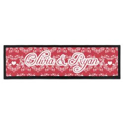 Heart Damask Bar Mat - Large (Personalized)