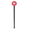 Heart Damask Black Plastic 7" Stir Stick - Round - Single Stick