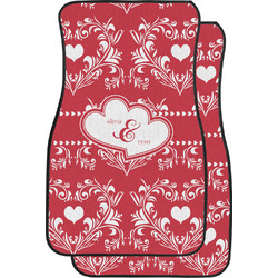 Heart Damask Car Floor Mats (Front Seat) (Personalized)