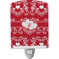 Heart Damask Ceramic Night Light (Personalized)