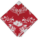 Heart Damask Cloth Dinner Napkin - Single w/ Couple's Names