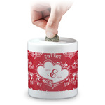 Heart Damask Coin Bank (Personalized)