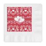 Heart Damask Embossed Decorative Napkins (Personalized)