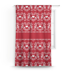 Heart Damask Curtain Panel - Custom Size