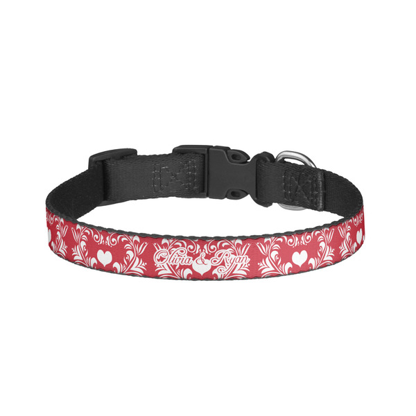 Custom Heart Damask Dog Collar - Small (Personalized)