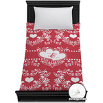 Heart Damask Duvet Cover - Twin (Personalized)