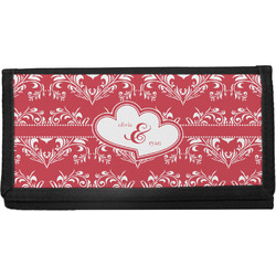 Heart Damask Canvas Checkbook Cover (Personalized)