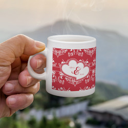 Heart Damask Single Shot Espresso Cup - Single (Personalized)