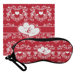 Heart Damask Eyeglass Case & Cloth (Personalized)