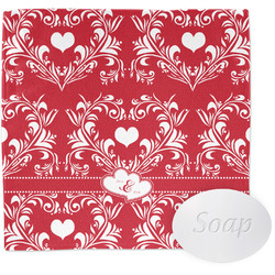 Heart Damask Washcloth (Personalized)