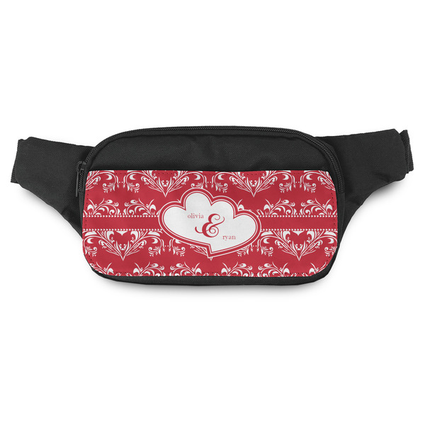 Custom Heart Damask Fanny Pack - Modern Style (Personalized)