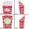 Heart Damask French Fry Favor Box - Front & Back View