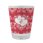 Heart Damask Glass Shot Glass - 1.5 oz - Single (Personalized)