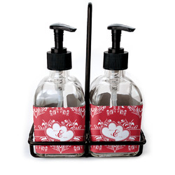 Heart Damask Glass Soap & Lotion Bottles (Personalized)