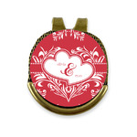 Heart Damask Golf Ball Marker - Hat Clip - Gold