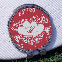 Heart Damask Golf Ball Marker - Hat Clip