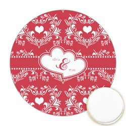 Heart Damask Printed Cookie Topper - 2.5" (Personalized)