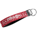 Heart Damask Webbing Keychain Fob - Small (Personalized)