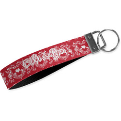 Heart Damask Webbing Keychain Fob - Large (Personalized)