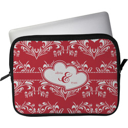 Heart Damask Laptop Sleeve / Case - 13" (Personalized)