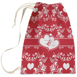 Heart Damask Laundry Bag - Large (Personalized)