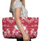 Heart Damask Large Rope Tote Bag - In Context View