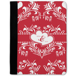 Heart Damask Notebook Padfolio w/ Couple's Names