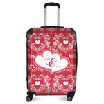 Heart Damask Suitcase - 24" Medium - Checked (Personalized)