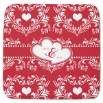 Heart Damask Memory Foam Bath Mat - 48"x48" (Personalized)