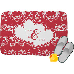 Heart Damask Memory Foam Bath Mat (Personalized)