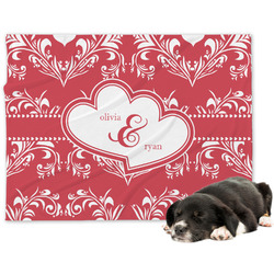 Heart Damask Dog Blanket - Regular (Personalized)