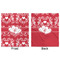 Heart Damask Minky Blanket - 50"x60" - Double Sided - Front & Back