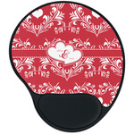 Heart Damask Mouse Pad with Wrist Support