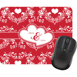 Heart Damask Rectangular Mouse Pad (Personalized)