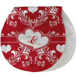 Heart Damask Burp Pad - Velour w/ Couple's Names