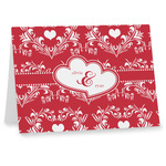 Heart Damask Note cards (Personalized)